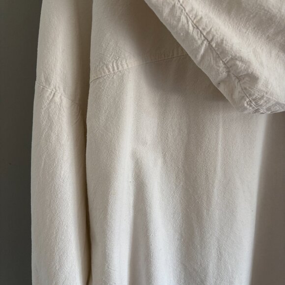 Vintage Papery White Cotton Hooded Shacket - Picture 9 of 14